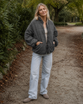Jane Women's Quilted Jacket – Warm Padded Fall Winter Coat with Pockets