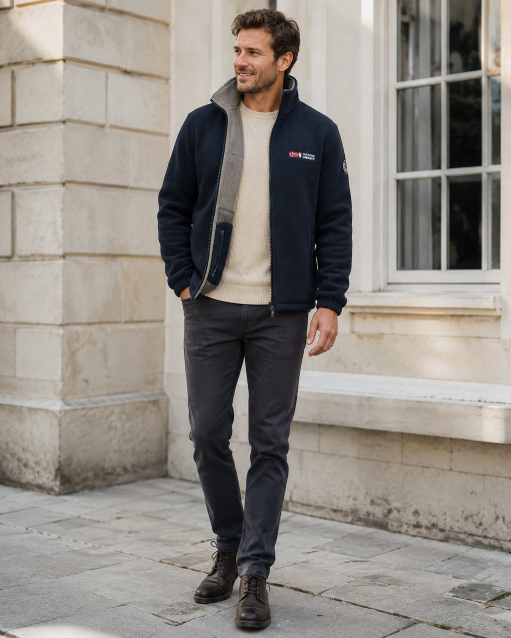 Julius Men's Fleece Jacket – Outdoor Norway High Collar Breathable Warm Layer
