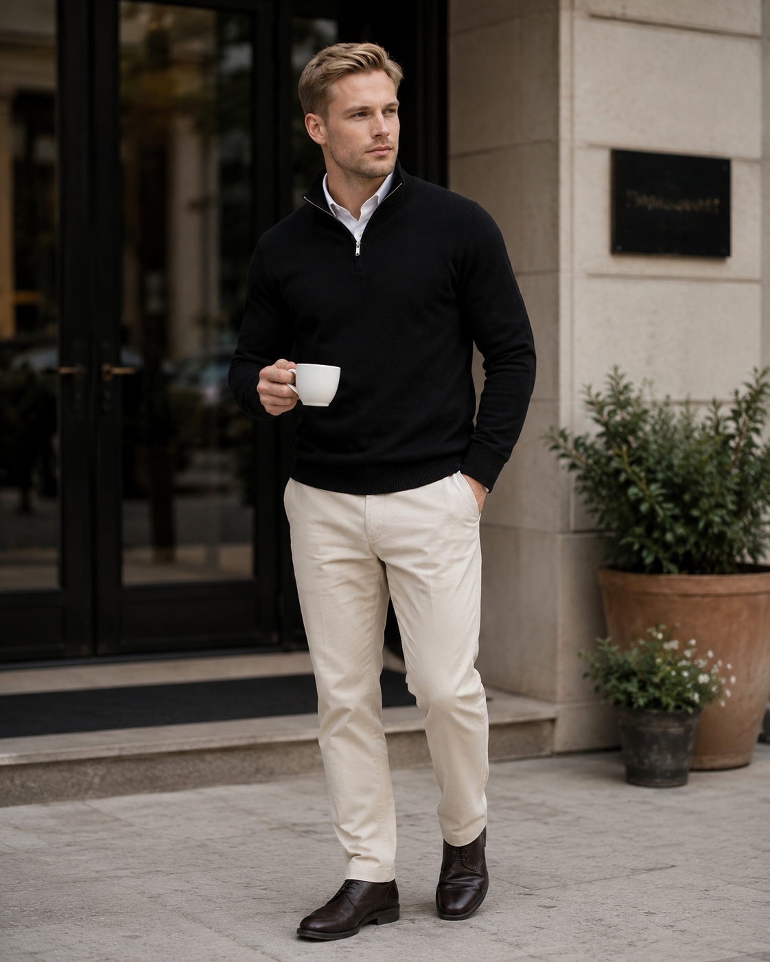 Killian Men's Half-Zip Sweater – Soft Knit Regular Fit Smart Casual Pullover