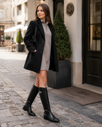 Kyrie Women's Knee-High Boots – Low Heel Side Zip Elegant Winter Boots