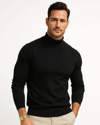 Leonardo Men's Turtleneck Sweater – Soft Knit Slim Fit Smart Casual Pullover