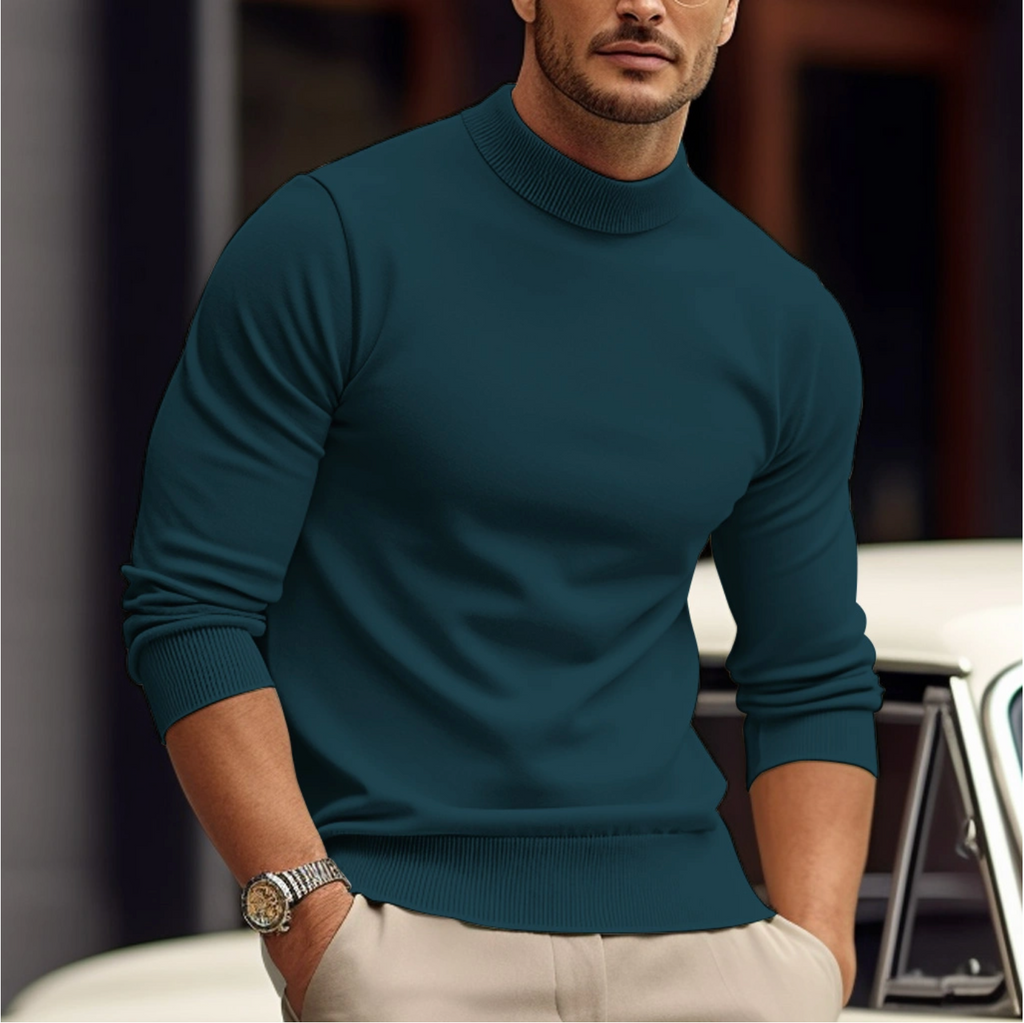 Leonardo Men's Turtleneck Sweater – Soft Knit Slim Fit Smart Casual Pullover