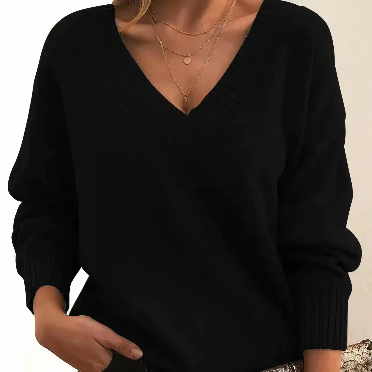Zeyann Women's Cashmere Sweater – V-Neck Regular Fit Luxury Knit Pullover