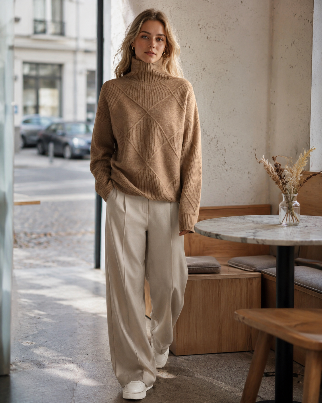 Lydia Women's Cashmere Turtleneck Sweater – Soft Warm Winter Knit Pullover