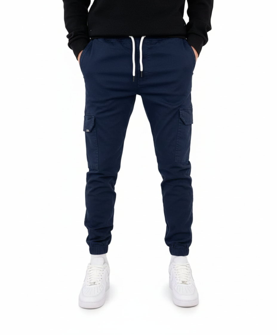 Mariano Men's Cargo Pants – Slim Fit Elastic Waist Urban Casual Trousers