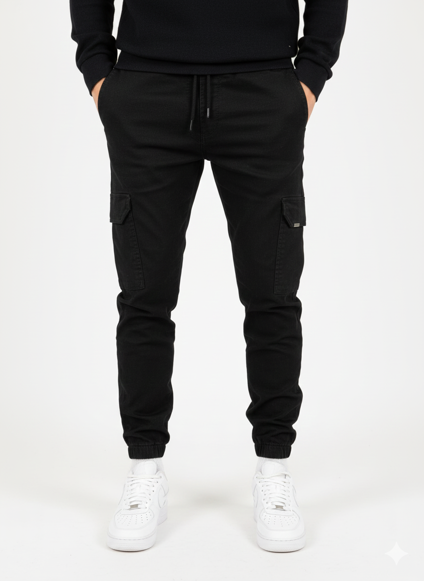 Mariano Men's Cargo Pants – Slim Fit Elastic Waist Urban Casual Trousers