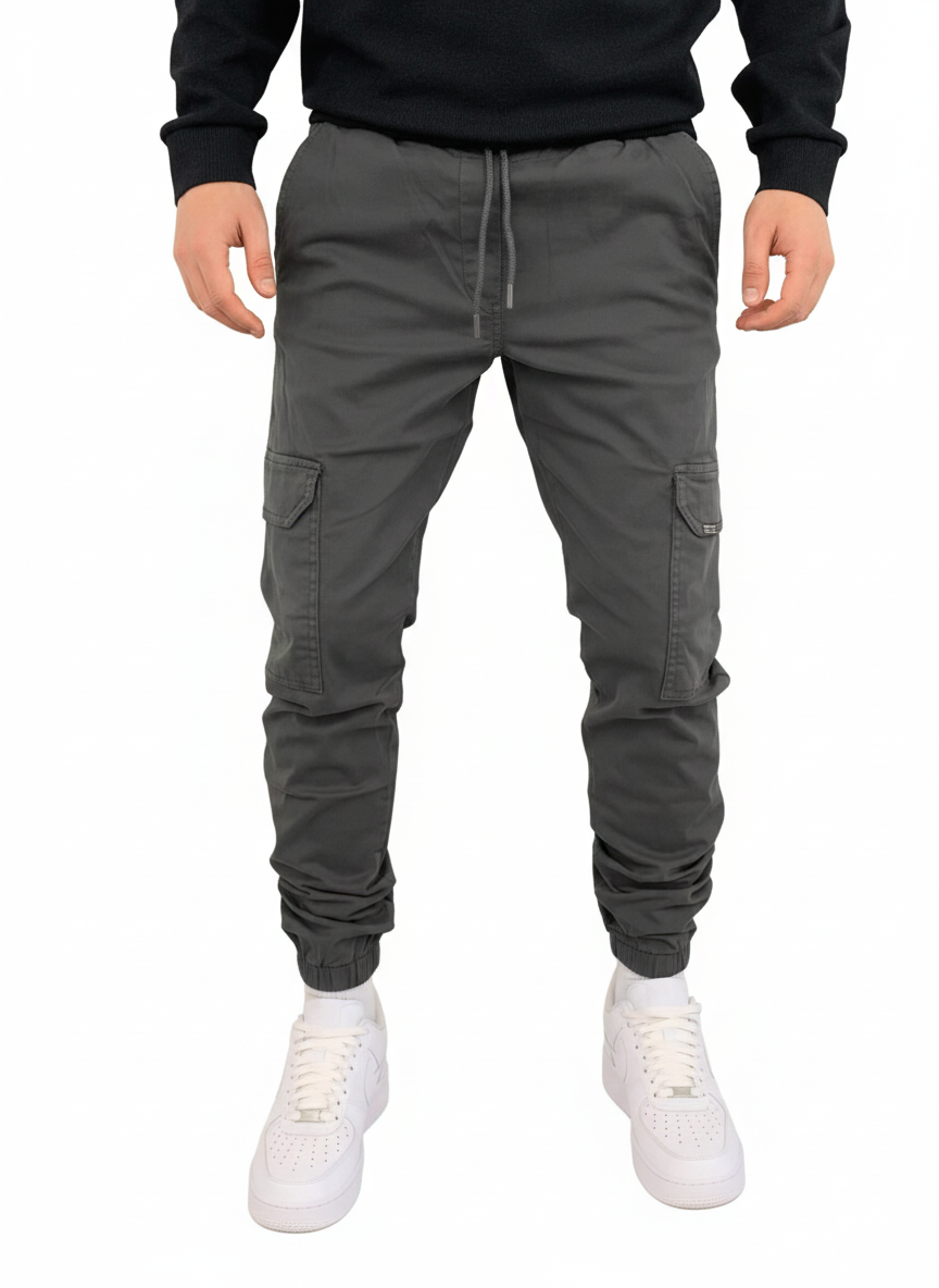 Mariano Men's Cargo Pants – Slim Fit Elastic Waist Urban Casual Trousers