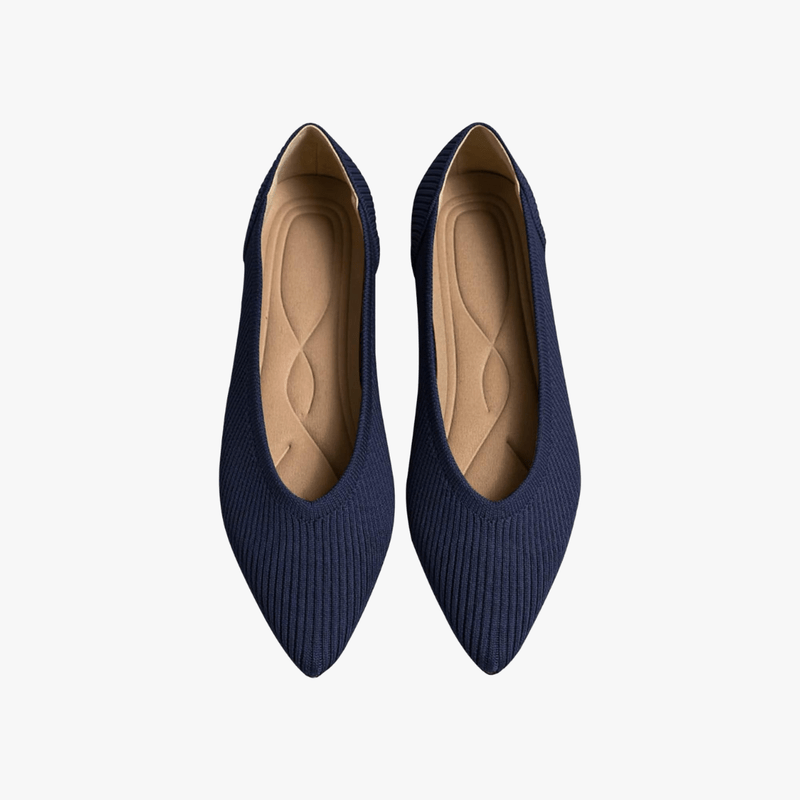 Faye Women's Knit Ballet Flats – Pointed Toe Slip-On Shoes with Cushioned Insole