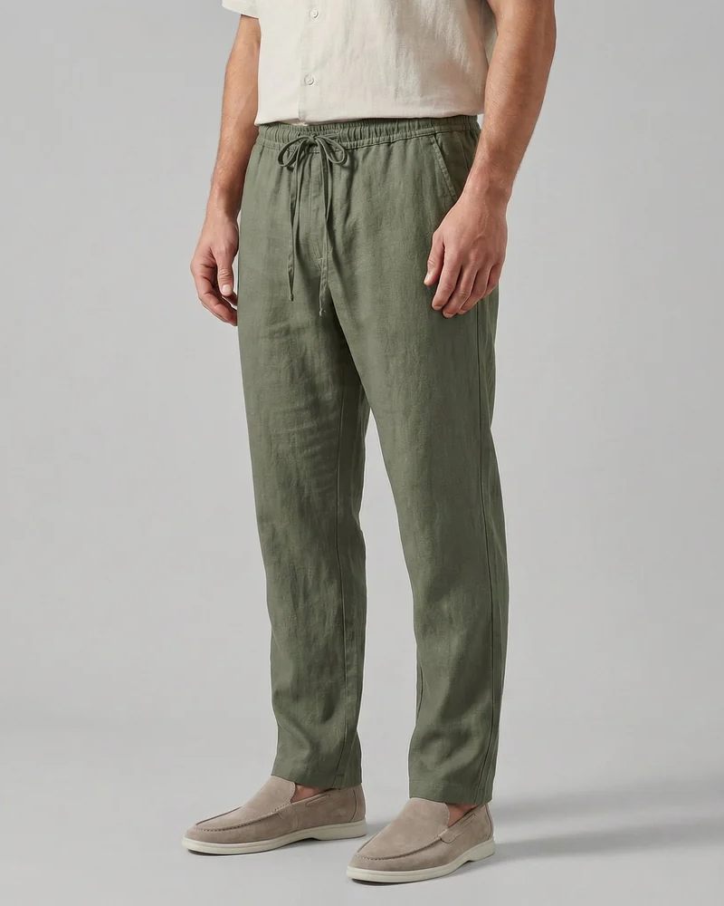 Ethan Men’s Wide Leg Trousers – Lightweight Casual Pants for Warm Weather