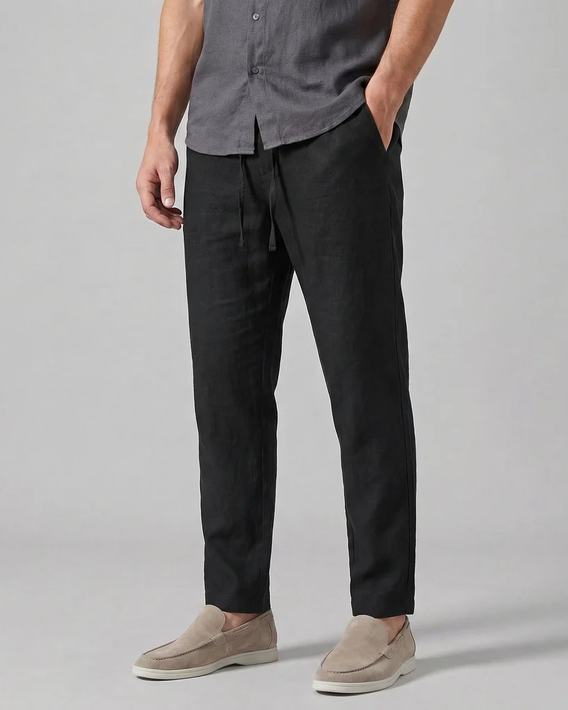 Ethan Men’s Wide Leg Trousers – Lightweight Casual Pants for Warm Weather