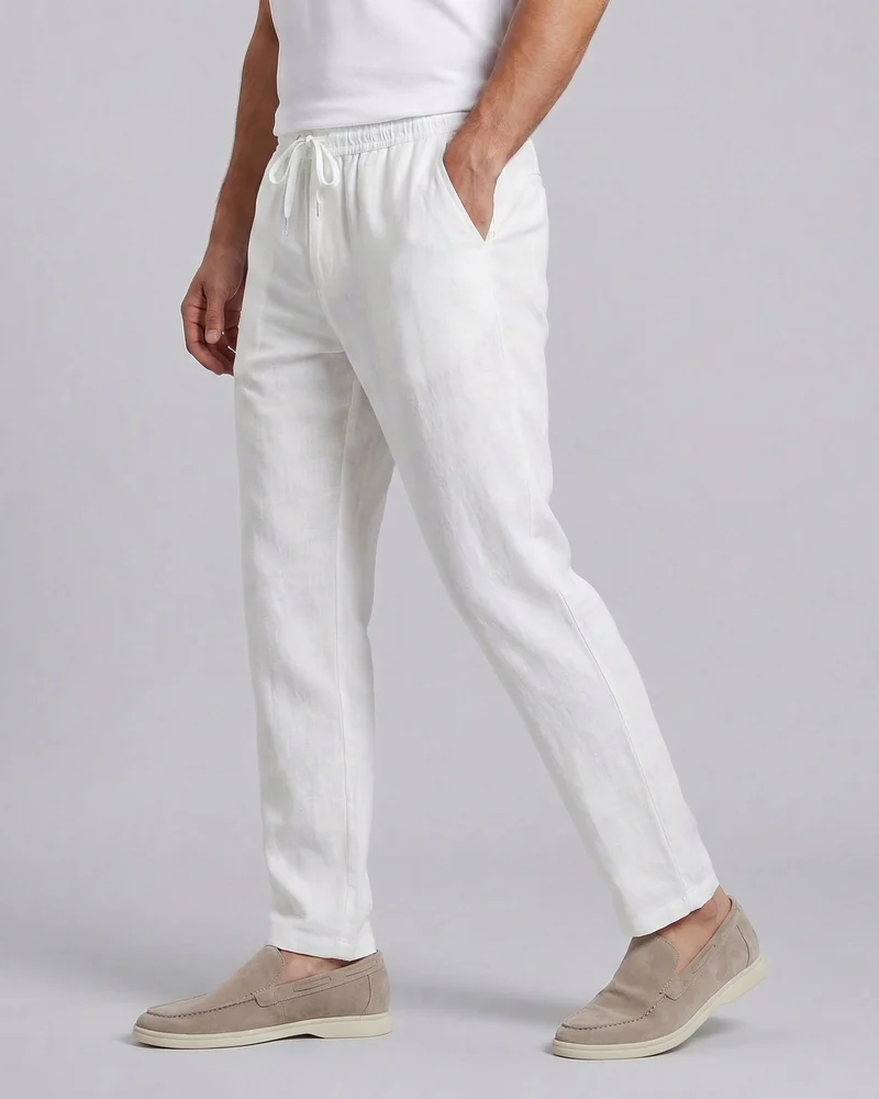 Ethan Men’s Wide Leg Trousers – Lightweight Casual Pants for Warm Weather