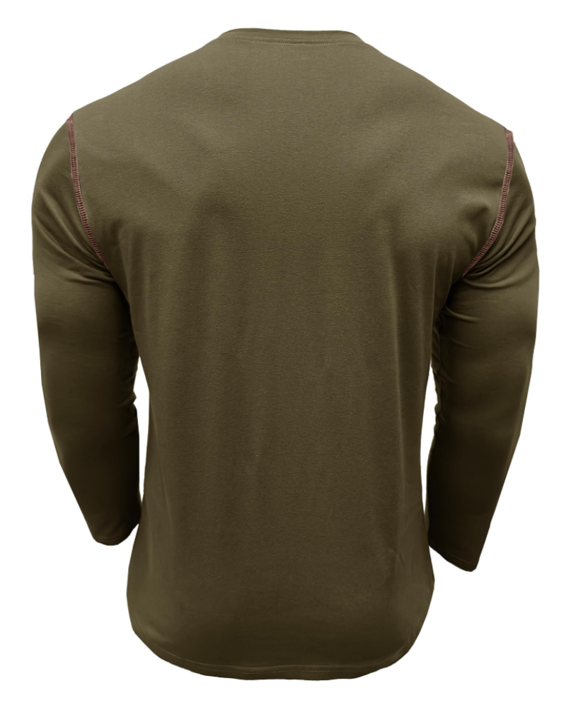 Ethan Men’s Henley T-Shirt – Long Sleeve Cotton Blend Casual Button Neck Tee