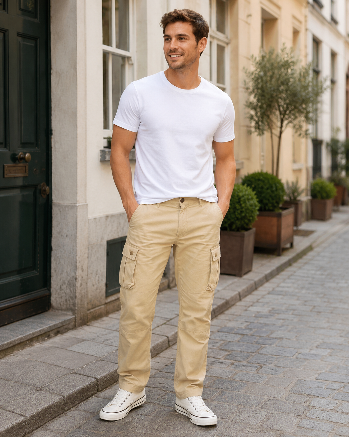 Mason Men’s Cargo Pants – Durable Cotton Workwear Trousers with Utility Pockets