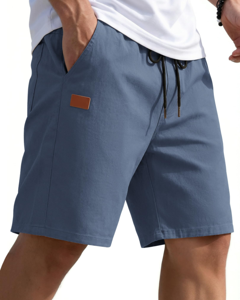 Lucas Men's Chino Shorts – 9-Inch Drawstring Shorts with Pockets for Summer Wear