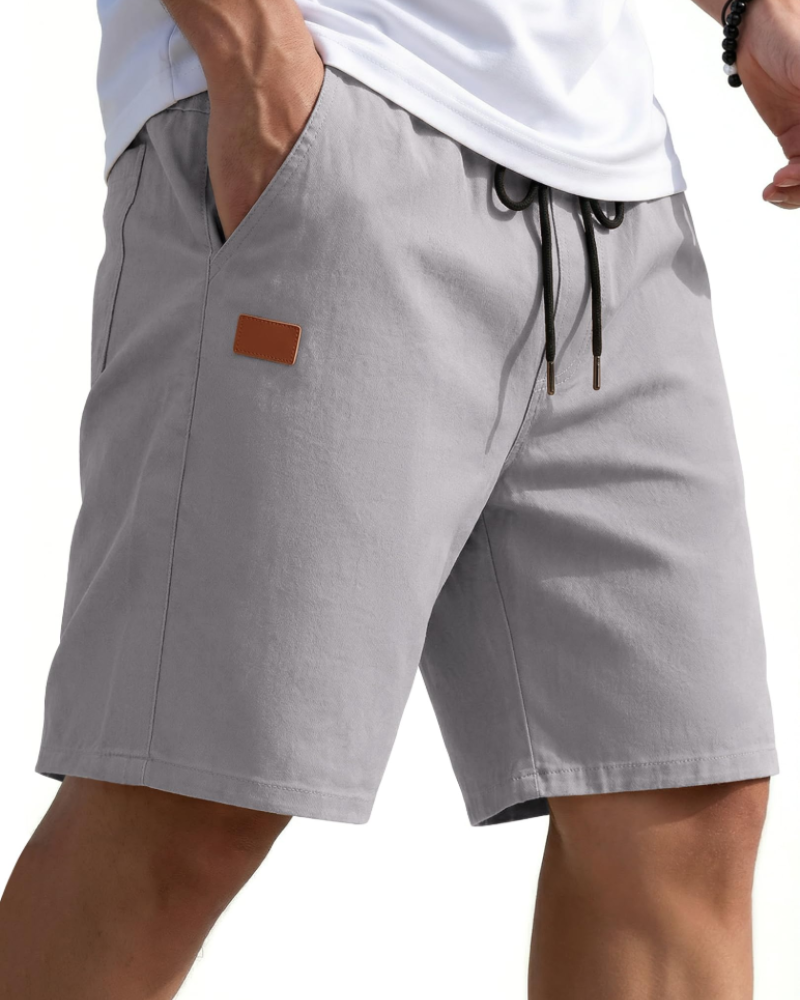 Lucas Men's Chino Shorts – 9-Inch Drawstring Shorts with Pockets for Summer Wear