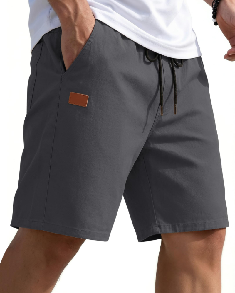 Lucas Men's Chino Shorts – 9-Inch Drawstring Shorts with Pockets for Summer Wear