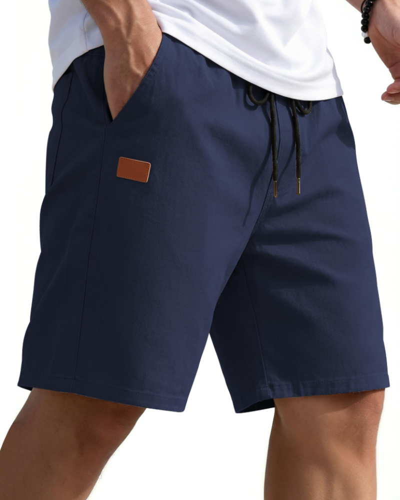 Lucas Men's Chino Shorts – 9-Inch Drawstring Shorts with Pockets for Summer Wear