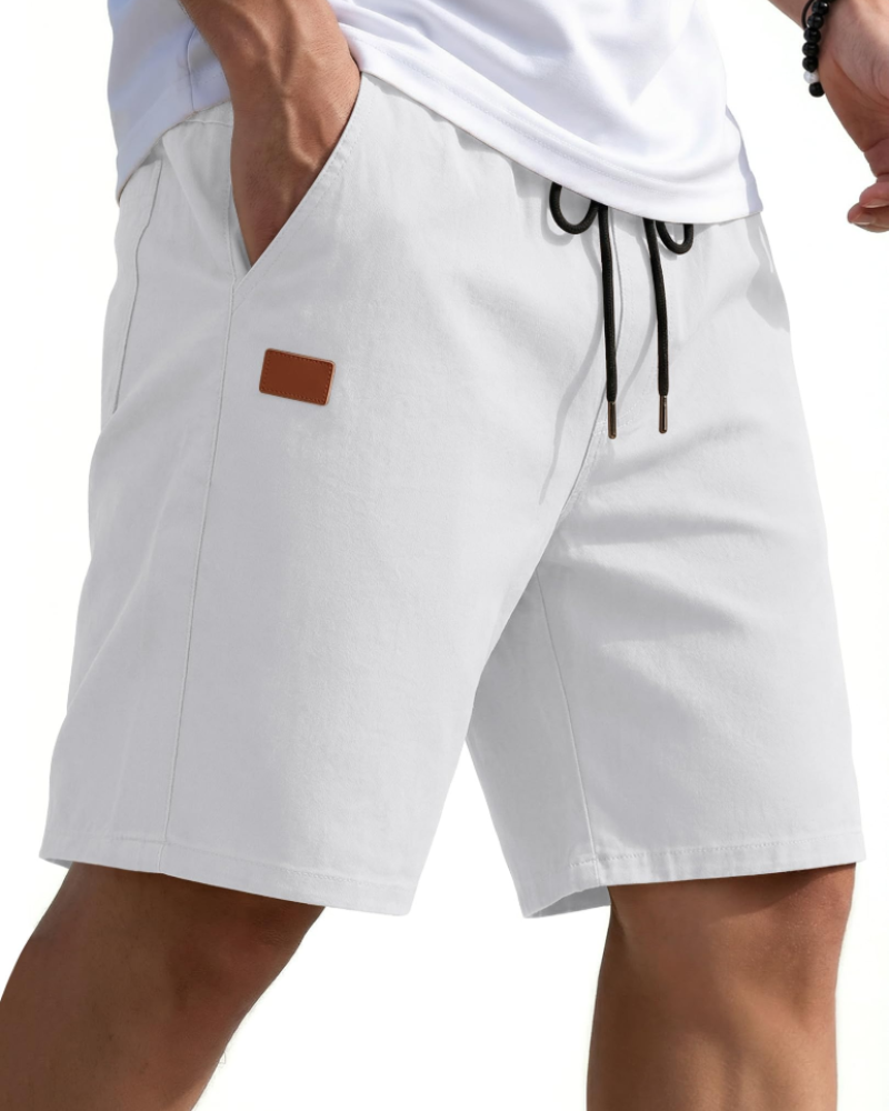 Lucas Men's Chino Shorts – 9-Inch Drawstring Shorts with Pockets for Summer Wear