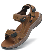 Carter Men's Hiking Sandals – Leather Outdoor Sandals with Adjustable Straps