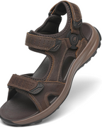 Carter Men's Hiking Sandals – Leather Outdoor Sandals with Adjustable Straps