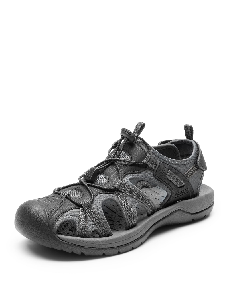 Evan Men's Sport Sandals – Closed Toe Hiking Sandals with Adjustable Fit