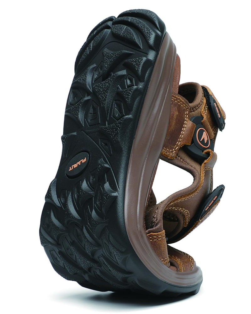 Carter Men's Hiking Sandals – Leather Outdoor Sandals with Adjustable Straps