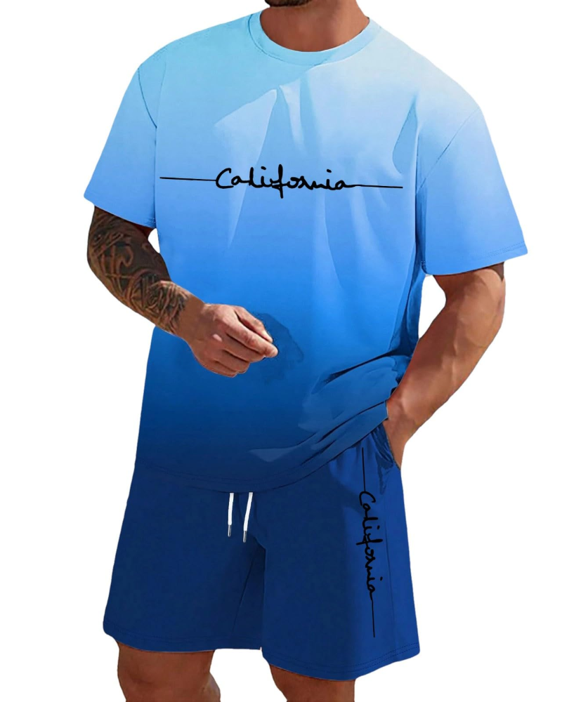 Derek Men's Lounge Set – T-Shirt & Shorts Casual Fit Lightweight Summer Outfit