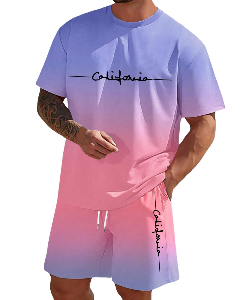 Derek Men's Lounge Set – T-Shirt & Shorts Casual Fit Lightweight Summer Outfit