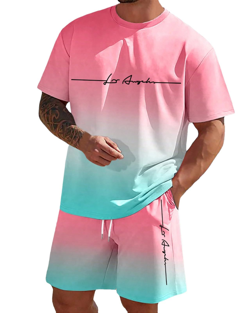 Derek Men's Lounge Set – T-Shirt & Shorts Casual Fit Lightweight Summer Outfit