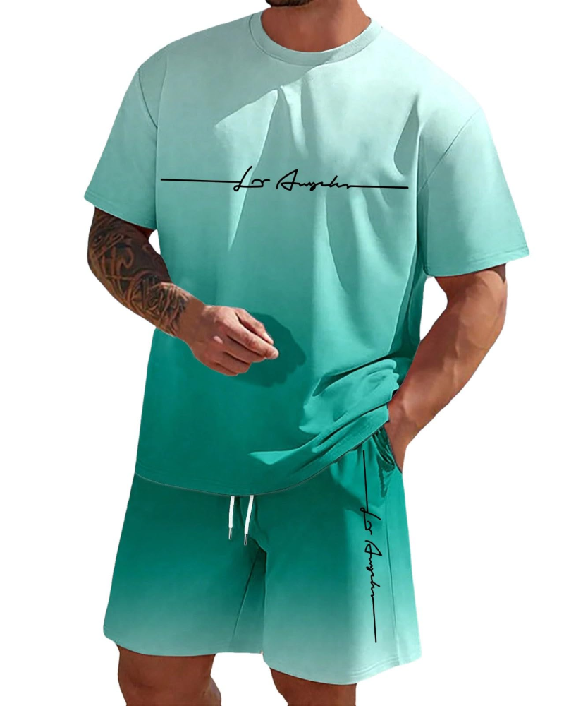 Derek Men's Lounge Set – T-Shirt & Shorts Casual Fit Lightweight Summer Outfit