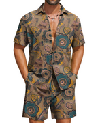 Mason Men's Hawaiian Set – Tropical Button Down Shirt and Drawstring Shorts