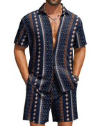 Mason Men's Hawaiian Set – Tropical Button Down Shirt and Drawstring Shorts