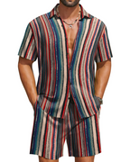 Mason Men's Hawaiian Set – Tropical Button Down Shirt and Drawstring Shorts