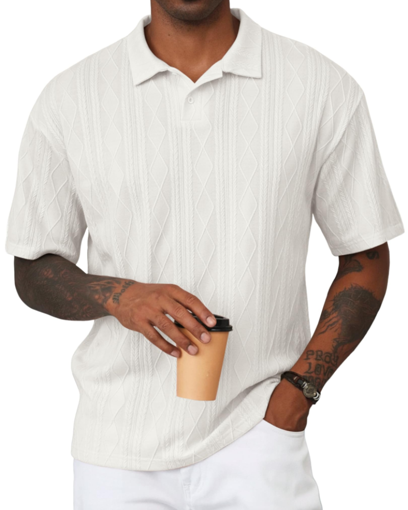 Henry Men's Knit Polo Shirt – Old Money Short Sleeve Polo for Golf and Vacation Wear