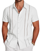Marco Men's Cuban Guayabera Shirt – Embroidered Button Down Resort Shirt