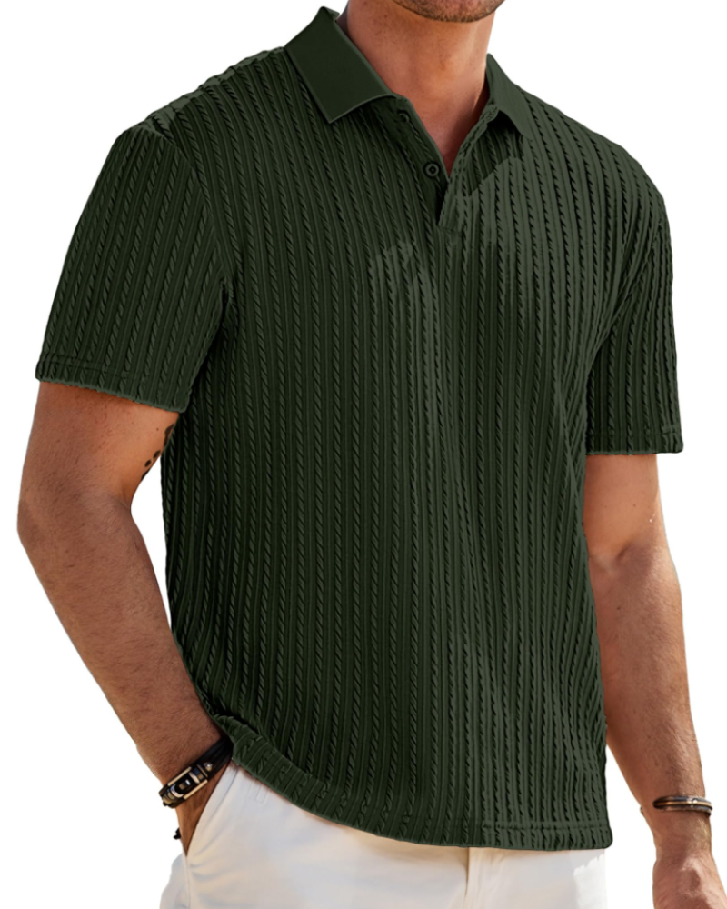 Oliver Men's Knit Polo Shirt – Old Money Short Sleeve Polo for Resort and Golf Wear