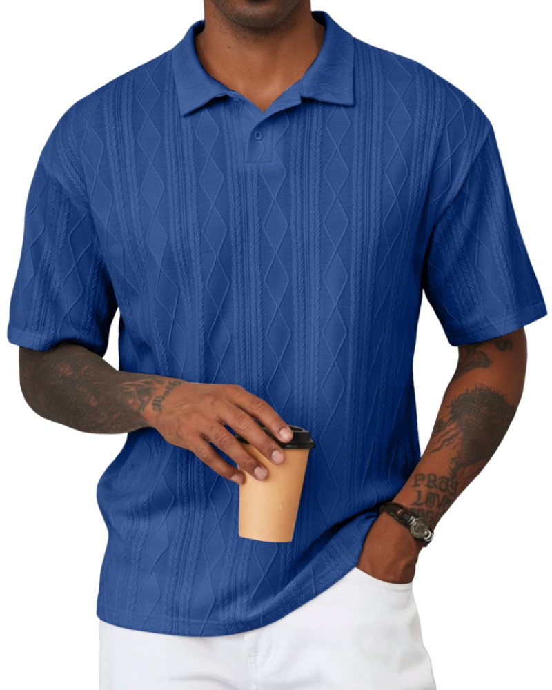 Henry Men's Knit Polo Shirt – Old Money Short Sleeve Polo for Golf and Vacation Wear