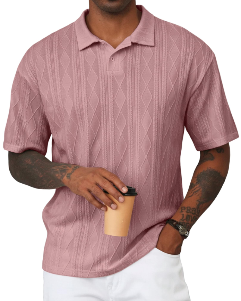 Henry Men's Knit Polo Shirt – Old Money Short Sleeve Polo for Golf and Vacation Wear