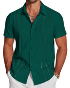 Marco Men's Cuban Guayabera Shirt – Embroidered Button Down Resort Shirt
