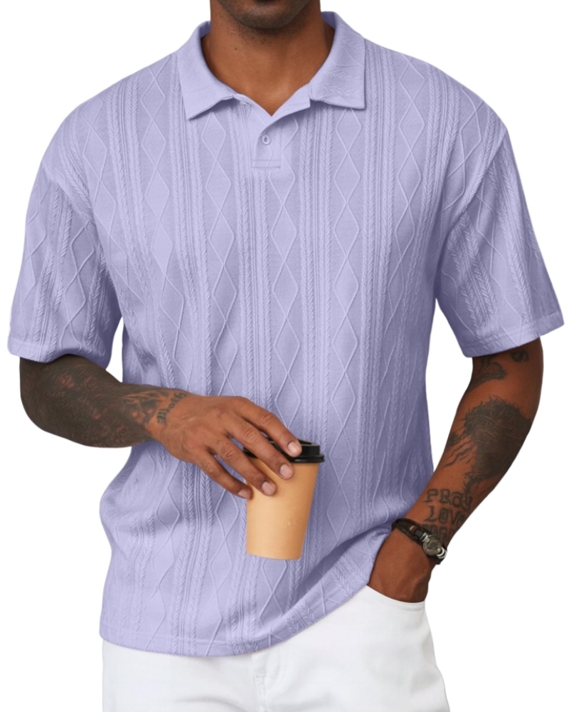 Henry Men's Knit Polo Shirt – Old Money Short Sleeve Polo for Golf and Vacation Wear