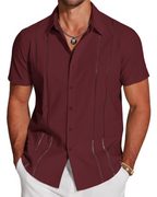 Marco Men's Cuban Guayabera Shirt – Embroidered Button Down Resort Shirt