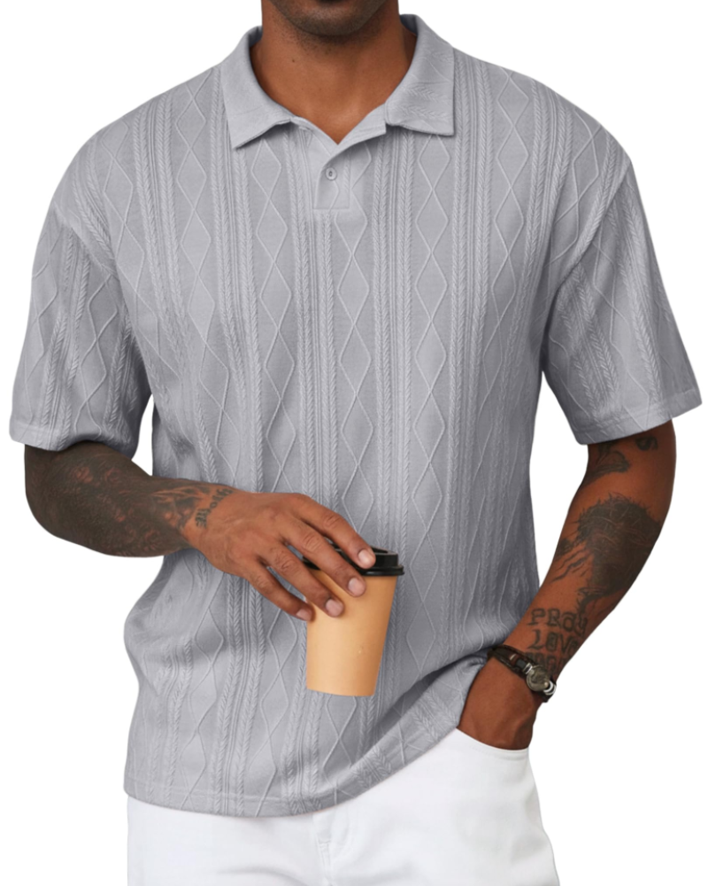 Henry Men's Knit Polo Shirt – Old Money Short Sleeve Polo for Golf and Vacation Wear