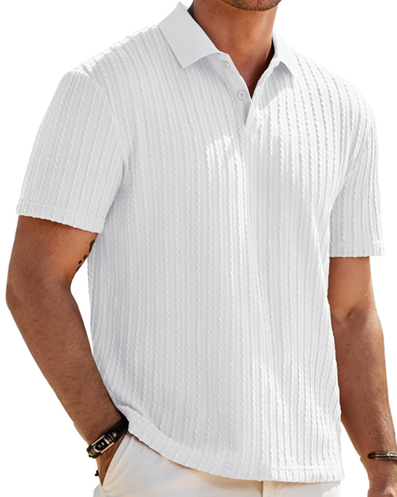 Oliver Men's Knit Polo Shirt – Old Money Short Sleeve Polo for Resort and Golf Wear
