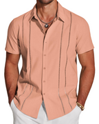 Marco Men's Cuban Guayabera Shirt – Embroidered Button Down Resort Shirt