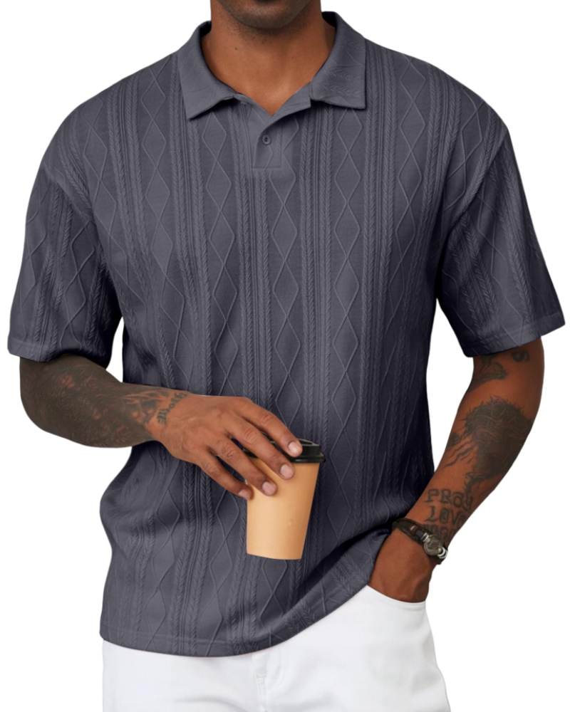 Henry Men's Knit Polo Shirt – Old Money Short Sleeve Polo for Golf and Vacation Wear