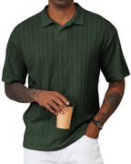 Henry Men's Knit Polo Shirt – Old Money Short Sleeve Polo for Golf and Vacation Wear