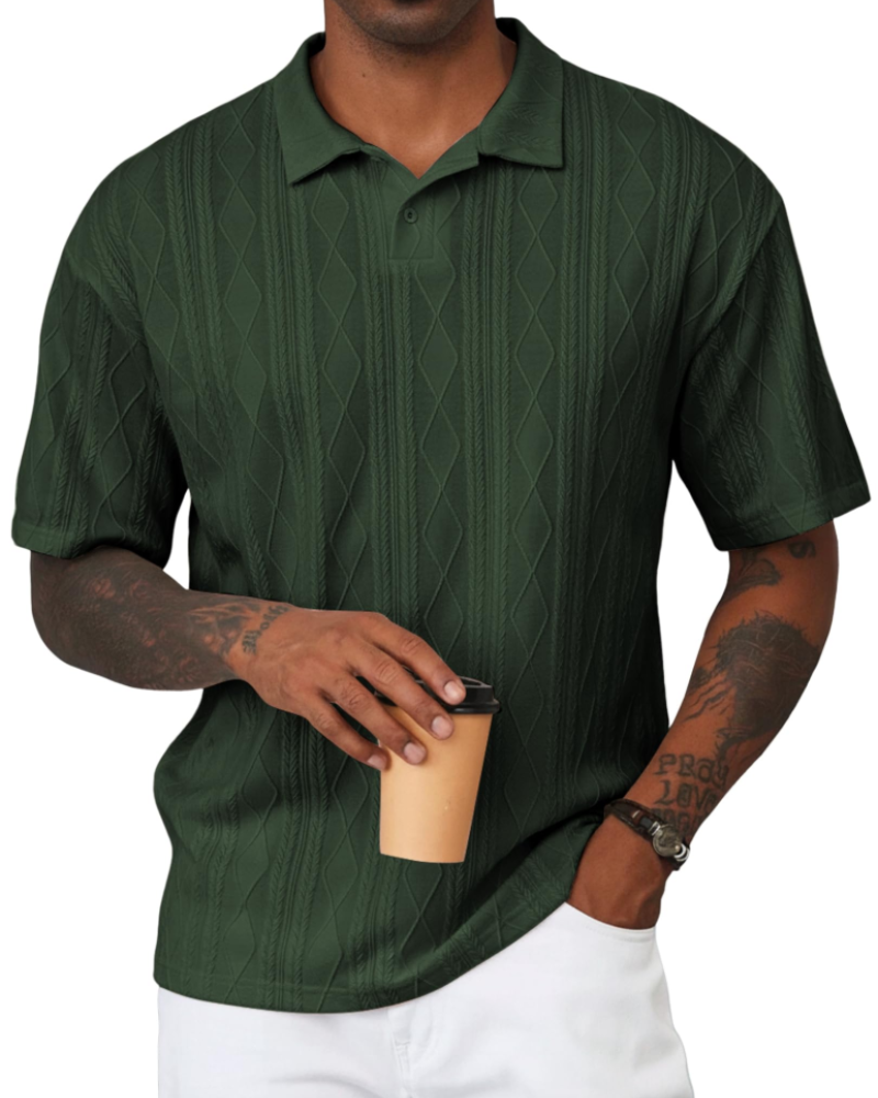 Henry Men's Knit Polo Shirt – Old Money Short Sleeve Polo for Golf and Vacation Wear