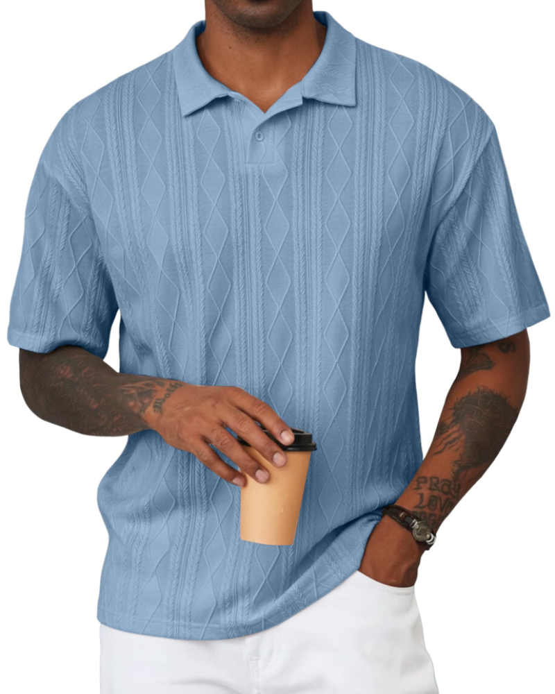 Henry Men's Knit Polo Shirt – Old Money Short Sleeve Polo for Golf and Vacation Wear