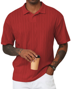 Henry Men's Knit Polo Shirt – Old Money Short Sleeve Polo for Golf and Vacation Wear