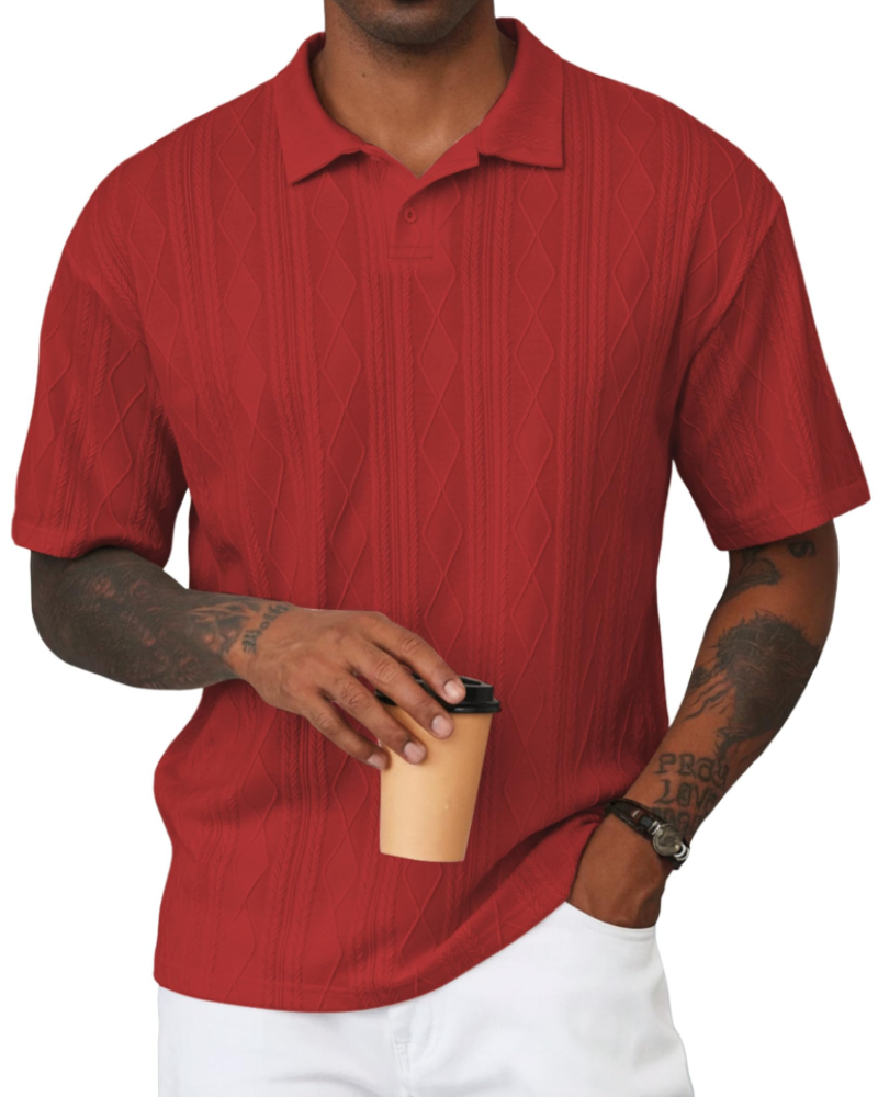 Henry Men's Knit Polo Shirt – Old Money Short Sleeve Polo for Golf and Vacation Wear